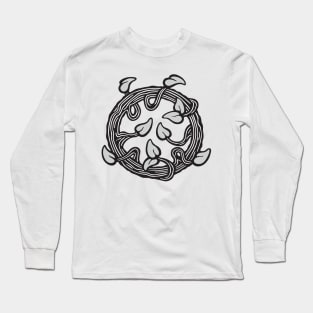 CYCLE OF LIFE ROUND TREE in Black White and Gray - UnBlink Studio by Jackie Tahara Long Sleeve T-Shirt